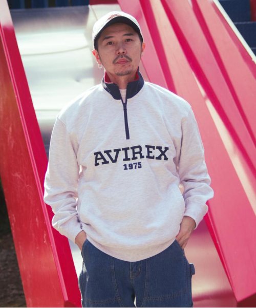 AVIREX(AVIREX)/《直営店限定》LOGO HALF ZIP SWEAT / ロゴ ハーフジップ スウェット/img01