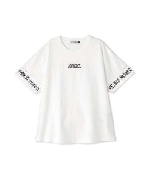 AVIREX(AVIREX)/FADE WASH CUFFS OPEN EMBROIDERY TOPS/Tシャツ/AVIREX/img02