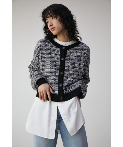 AZUL by moussy(アズールバイマウジー)/2WAY TWEED KNIT TOPS/img01