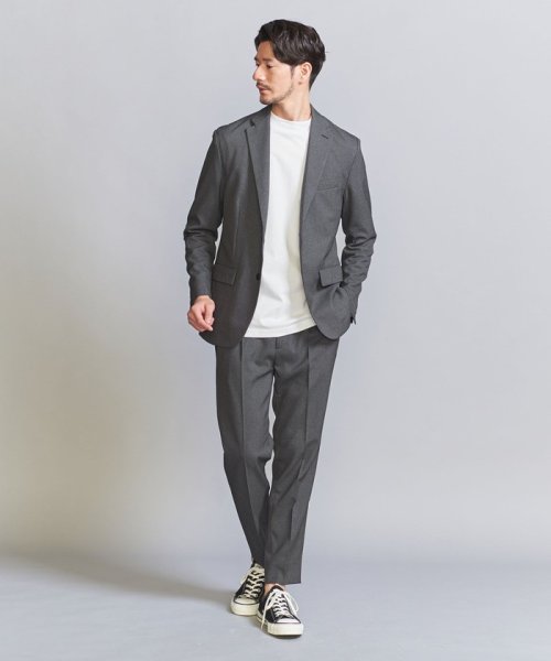 【WEB限定 WARDROBE SMART】LANATEC セットアップ/背抜きジャケット＆イージーパンツ LANATEC 品名：byS B88 W76 H92 JKT 1P LANTEC OX JKT/1P WARDROBE 遠目でみると無地のように見えますが
