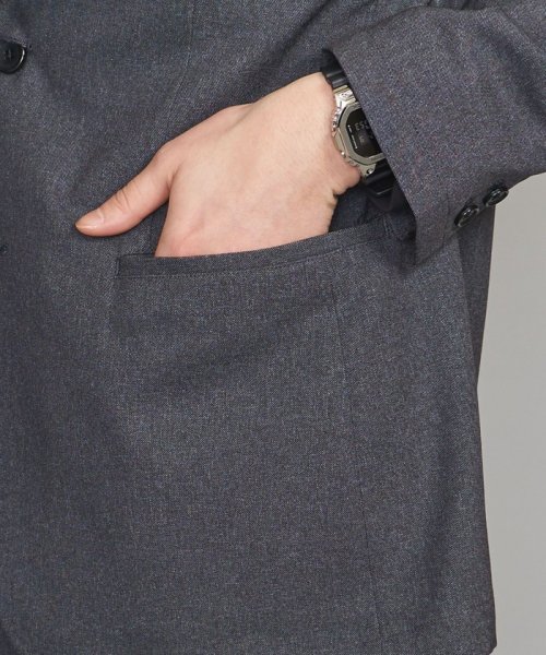 【WEB限定 WARDROBE SMART】LANATEC セットアップ/背抜きジャケット＆イージーパンツ LANATEC 品名：byS B88 W76 H92 JKT 1P LANTEC OX JKT/1P WARDROBE 遠目でみると無地のように見えますが