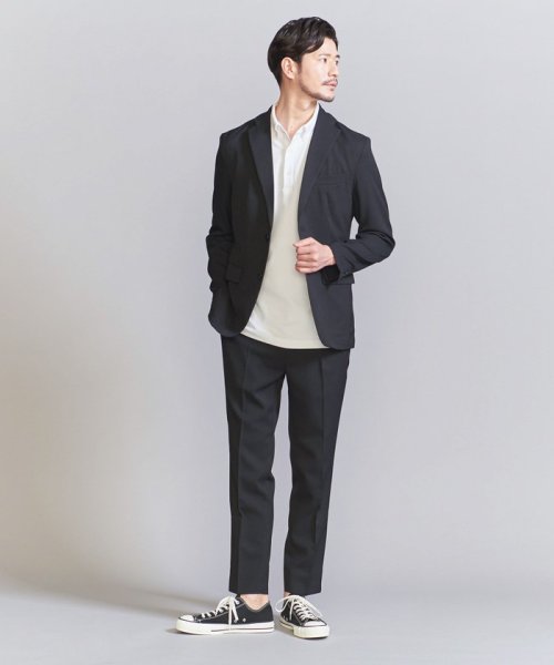 【WEB限定 WARDROBE SMART】LANATEC セットアップ/背抜きジャケット＆イージーパンツ LANATEC 品名：byS B88 W76 H92 JKT 1P LANTEC OX JKT/1P WARDROBE 遠目でみると無地のように見えますが