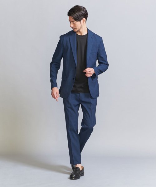 【WEB限定 WARDROBE SMART】LANATEC セットアップ/背抜きジャケット＆イージーパンツ LANATEC 品名：byS B88 W76 H92 JKT 1P LANTEC OX JKT/1P WARDROBE 遠目でみると無地のように見えますが