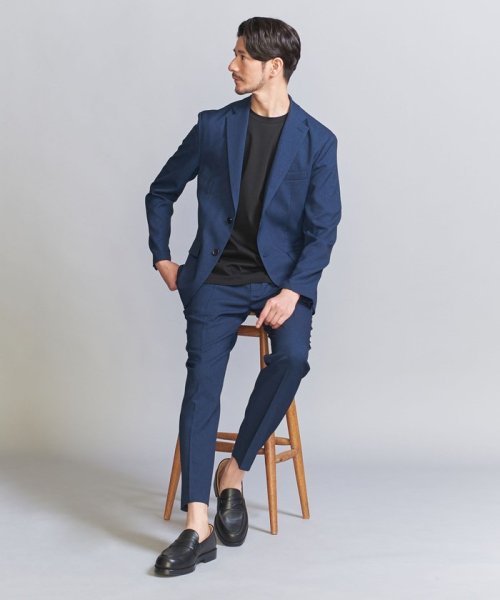 【WEB限定 WARDROBE SMART】LANATEC セットアップ/背抜きジャケット＆イージーパンツ LANATEC 品名：byS B88 W76 H92 JKT 1P LANTEC OX JKT/1P WARDROBE 遠目でみると無地のように見えますが