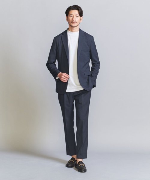【WEB限定 WARDROBE SMART】LANATEC セットアップ/背抜きジャケット＆イージーパンツ LANATEC 品名：byS B88 W76 H92 JKT 1P LANTEC OX JKT/1P WARDROBE 遠目でみると無地のように見えますが