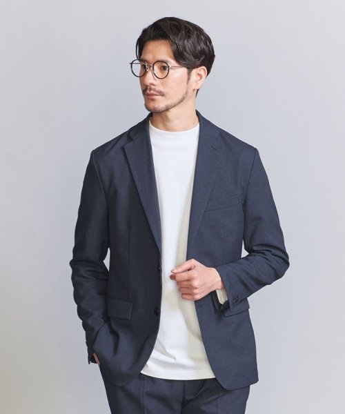 【WEB限定 WARDROBE SMART】LANATEC セットアップ/背抜きジャケット＆イージーパンツ LANATEC 品名：byS B88 W76 H92 JKT 1P LANTEC OX JKT/1P WARDROBE 遠目でみると無地のように見えますが