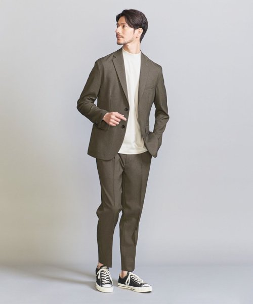 【WEB限定 WARDROBE SMART】LANATEC セットアップ/背抜きジャケット＆イージーパンツ LANATEC 品名：byS B88 W76 H92 JKT 1P LANTEC OX JKT/1P WARDROBE 遠目でみると無地のように見えますが