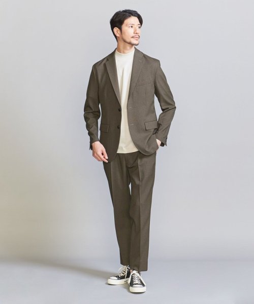 【WEB限定 WARDROBE SMART】LANATEC セットアップ/背抜きジャケット＆イージーパンツ LANATEC 品名：byS B88 W76 H92 JKT 1P LANTEC OX JKT/1P WARDROBE 遠目でみると無地のように見えますが