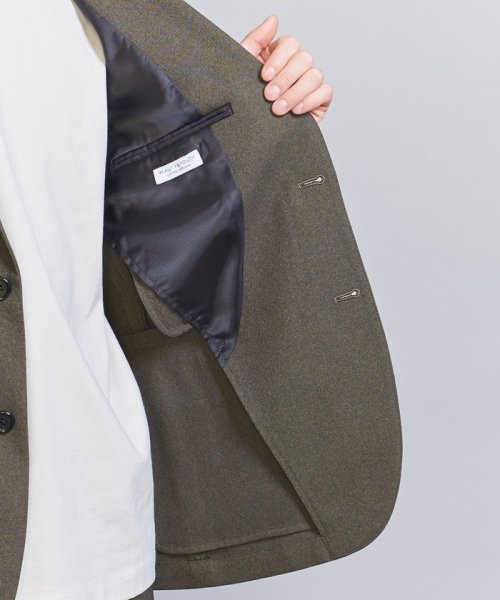 【WEB限定 WARDROBE SMART】LANATEC セットアップ/背抜きジャケット＆イージーパンツ LANATEC 品名：byS B88 W76 H92 JKT 1P LANTEC OX JKT/1P WARDROBE 遠目でみると無地のように見えますが