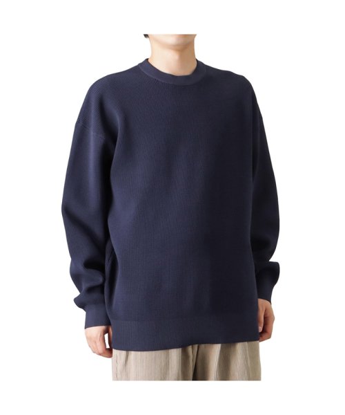 MAC HOUSE(men)(マックハウス（メンズ）)/NAVY ネイビー 軽量クルーネックニット QMH/03877FW/img34