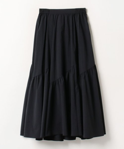 バイヤス切替ギャザースカート 手洗い可能です フィッティングモデル 詳細画像 165cm B73 W61 H85　着用サイズ：02