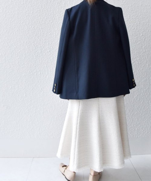 SHIPS any WOMEN(シップス　エニィ　ウィメン)/SHIPS any: スラブ ツイード マーメイド スカート［NAVY BLUE］/img13