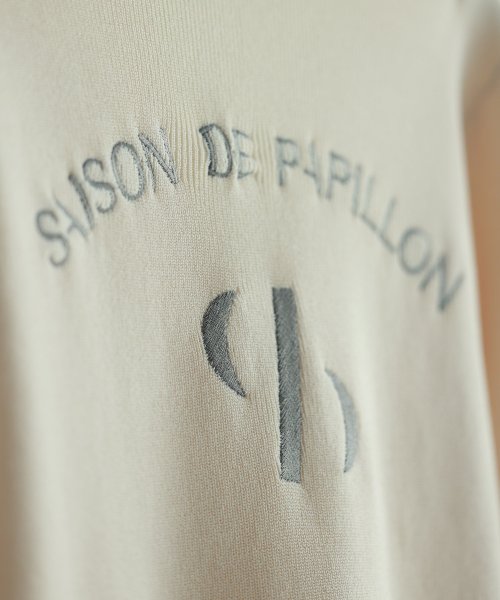 SAISON DE PAPILLON(セゾン ド パピヨン)/刺繍ロゴ袖口バイカラーニットカーディガン/img50