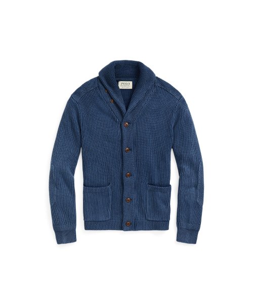 コットン ショールカラー カーディガン 