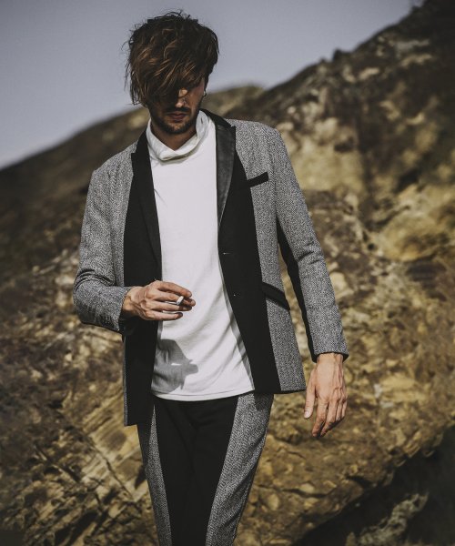 スイッチングピークドラペル2B－JKT 