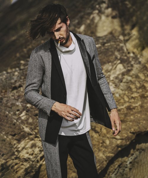 スイッチングピークドラペル2B－JKT 