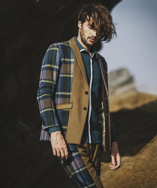 スイッチングピークドラペル2B－JKT 