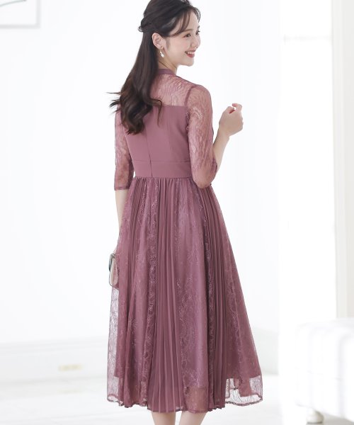 ビスチェデザインプリーツレイヤードワンピース 