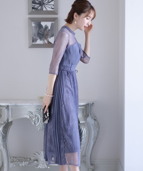 ビスチェデザインプリーツレイヤードワンピース 