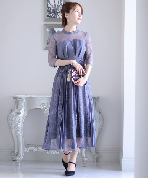 ビスチェデザインプリーツレイヤードワンピース 