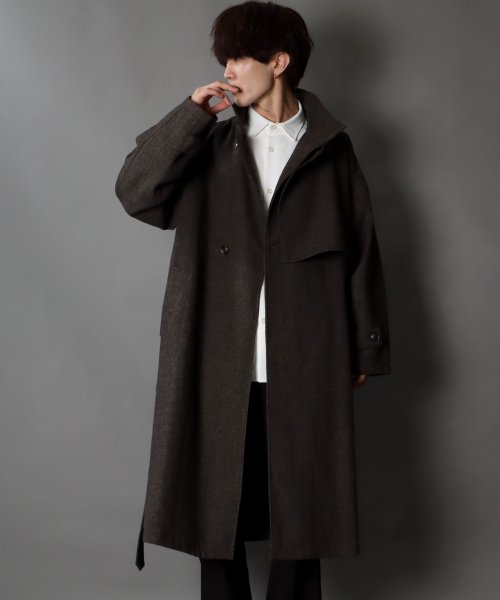 SITRY(SITRY)/【SITRY】over size wool stand long coat/オーバーサイズ ウール スタンド ロングコート/img56