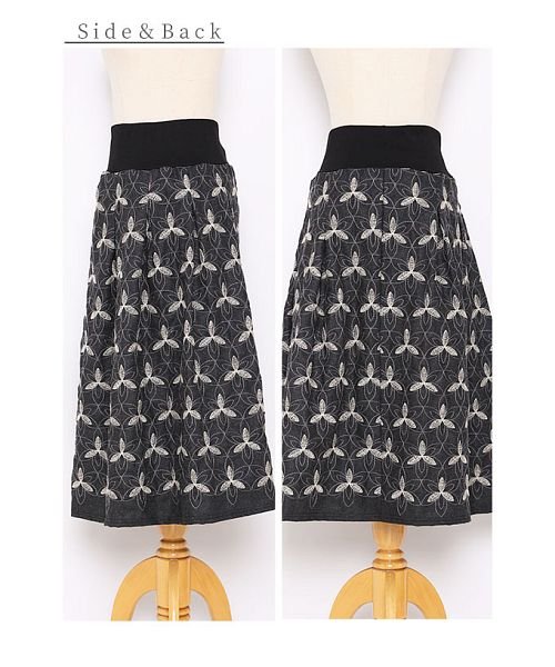 Sawa a la mode(サワアラモード)/ナチュラル可愛い花刺繍フレアスカート/img21