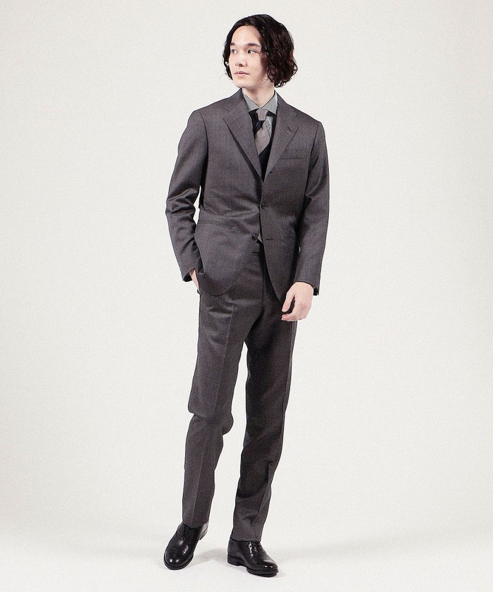 ウール シングルブレステッド3B+2プリーツ スーツ Ermenezild Zegna