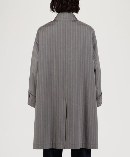 シルクコットンボンディング ヘリンボーン ステンカラーコート 