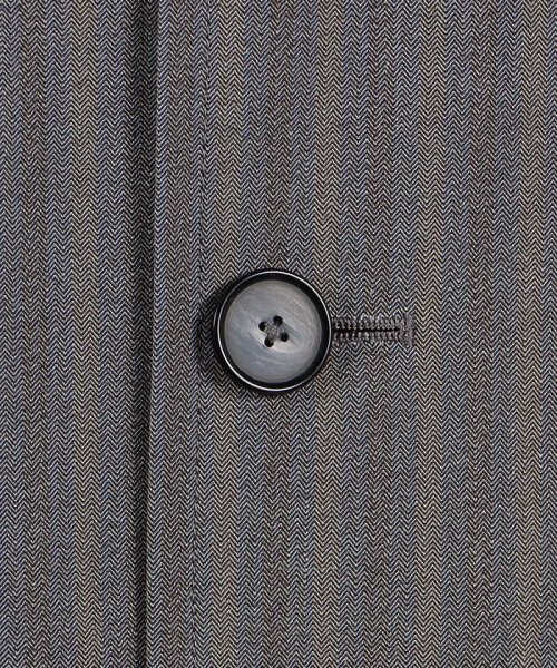 シルクコットンボンディング ヘリンボーン ステンカラーコート 