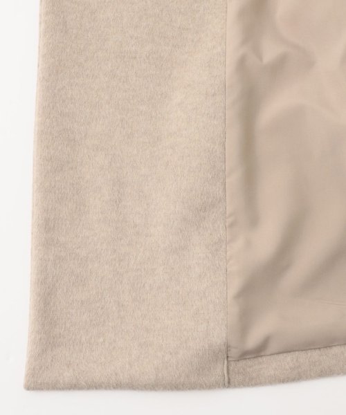 【WEB限定】ブラッシュドビーバー ショート丈ノーカラーコート 