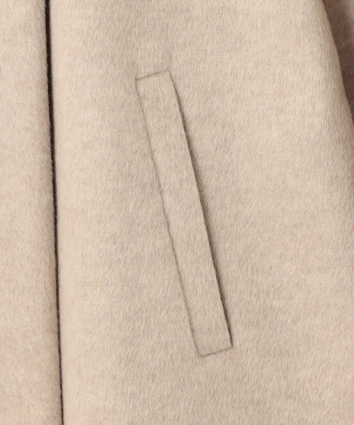 【WEB限定】ブラッシュドビーバー ショート丈ノーカラーコート 