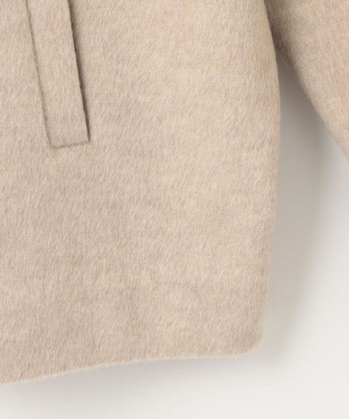 【WEB限定】ブラッシュドビーバー ショート丈ノーカラーコート 【Oggi4月号掲載】LIMONTA メモリータフタ コート H1370876371(10505円)