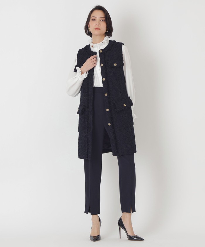 【EPOCA Marino】ファンシーツイード ロングジレ