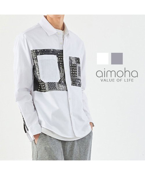 aimoha(aimoha（アイモハ）)/ポケット切り替えデザインシャツ/img01