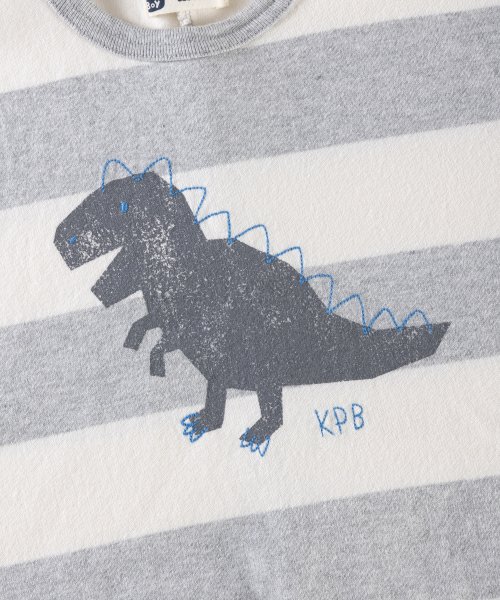 KP BOY(ケーピーボーイ)/KPBOY(ケーピーボーイ)天竺切り替えボーダー恐竜長袖Tシャツ(80～90)/img10
