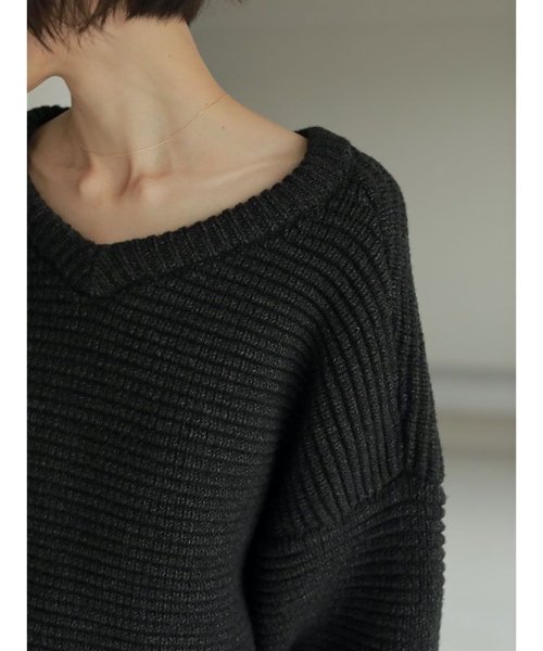 リングネックBOXニットプルオーバー 