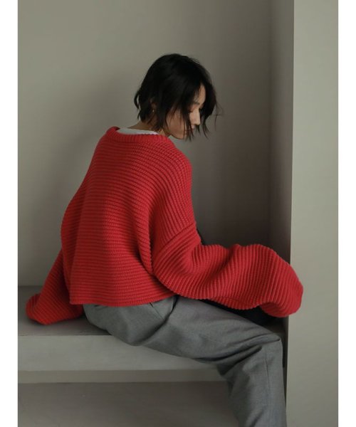 リングネックBOXニットプルオーバー 