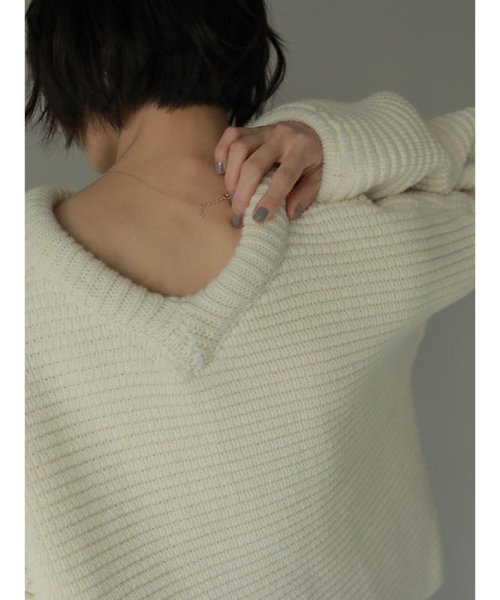 リングネックBOXニットプルオーバー 
