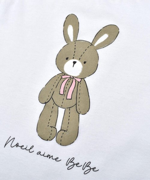Noeil aime BeBe(ノイユ　エーム　べべ)/アニマル ウサギ  ぬいぐるみ プリント 裾 スカラップ Tシャツ (80~13/img09