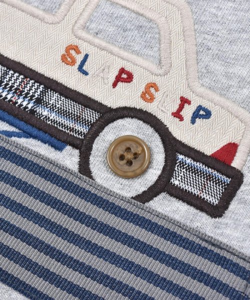 SLAP SLIP(スラップスリップ)/【 お揃い 】 はたらくくるま 乗り物 パッチ 刺繍 グレンチェック Tシャツ /img13