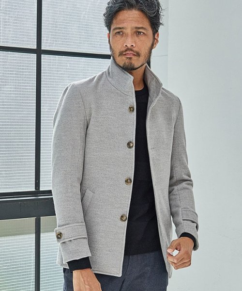 【EFFORTLESS】中空糸メルトンスタンドカラーブルゾン 