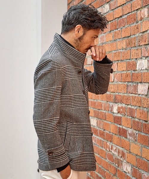 【EFFORTLESS】中空糸メルトンスタンドカラーブルゾン 