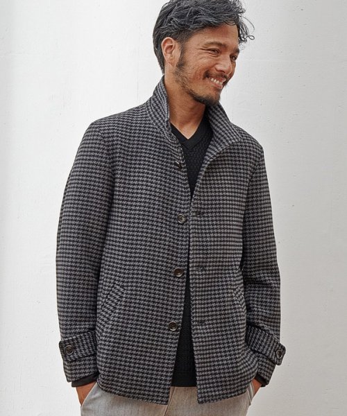 【EFFORTLESS】中空糸メルトンスタンドカラーブルゾン 