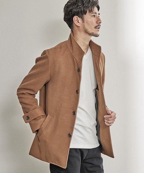 【EFFORTLESS】中空糸メルトンスタンドカラーブルゾン 