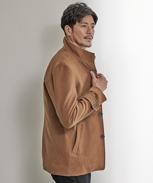 【EFFORTLESS】中空糸メルトンスタンドカラーブルゾン 