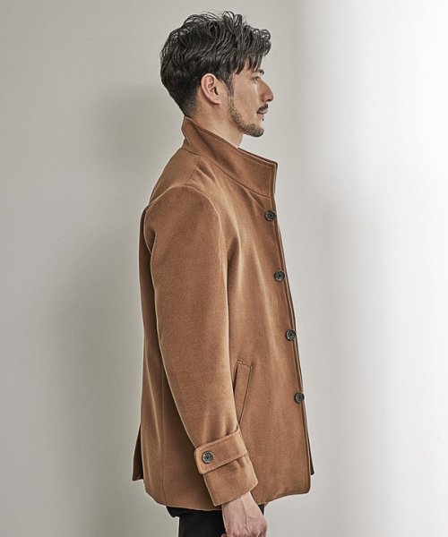 【EFFORTLESS】中空糸メルトンスタンドカラーブルゾン 