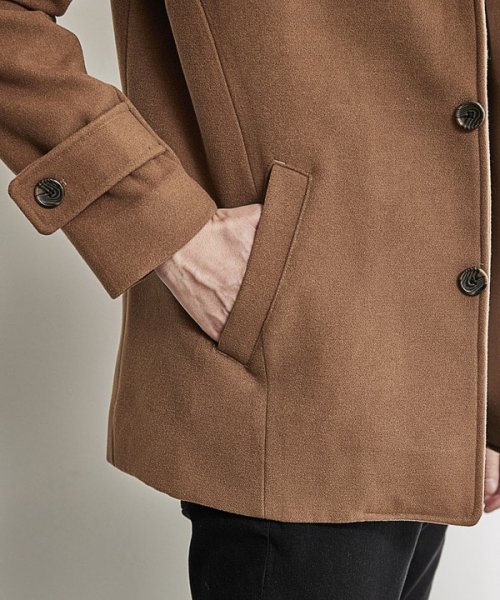 【EFFORTLESS】中空糸メルトンスタンドカラーブルゾン 