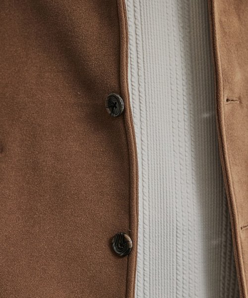 【EFFORTLESS】中空糸メルトンスタンドカラーブルゾン 