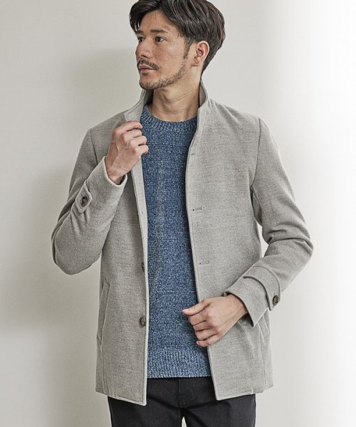 【EFFORTLESS】中空糸メルトンスタンドカラーブルゾン 