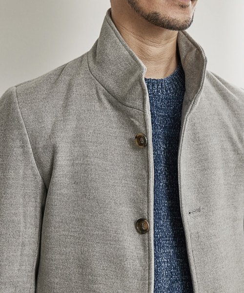 【EFFORTLESS】中空糸メルトンスタンドカラーブルゾン 